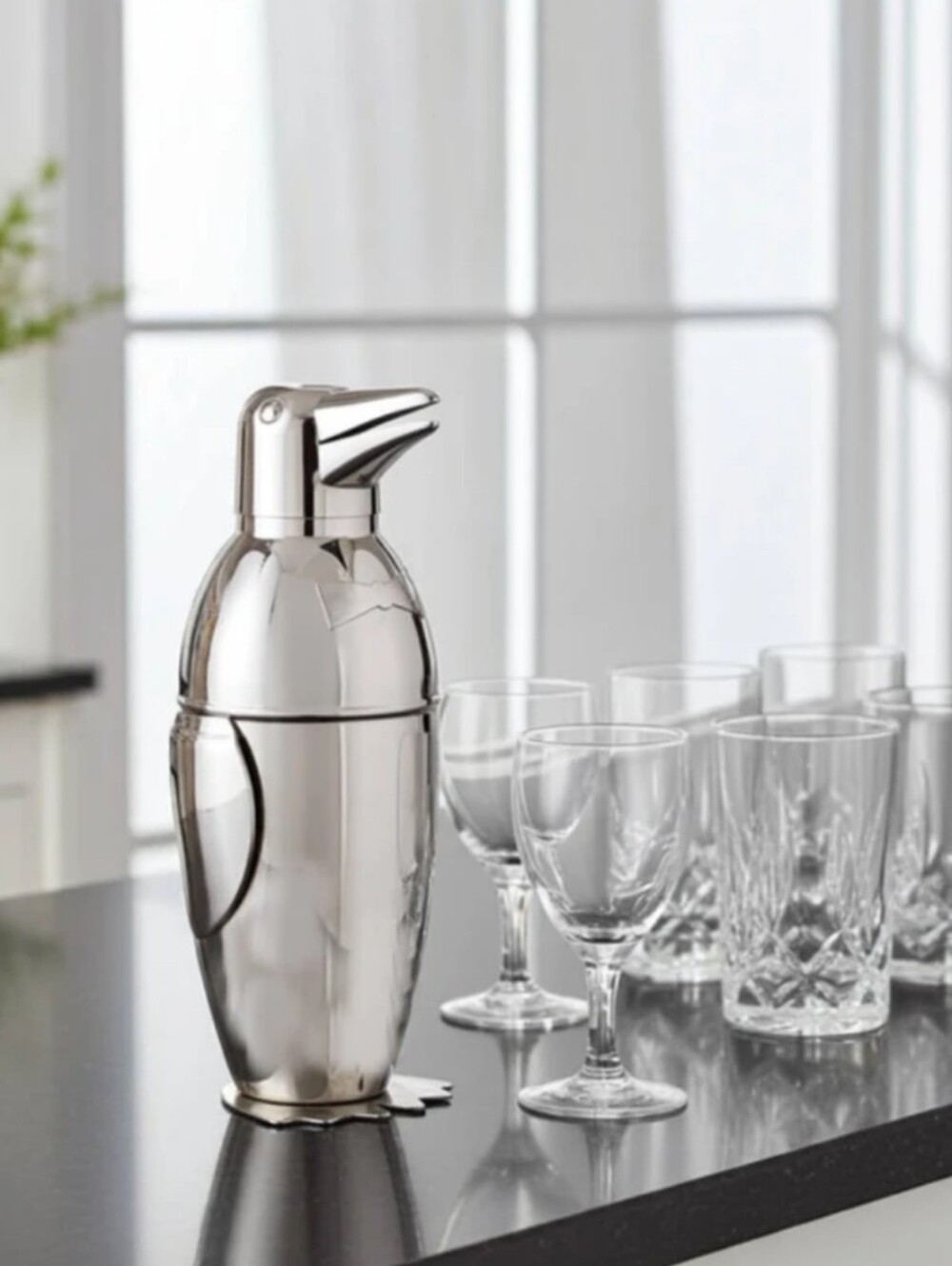 Vintage-Style Bey Berk Penguin Cocktail Shaker Stainless Steel Unused